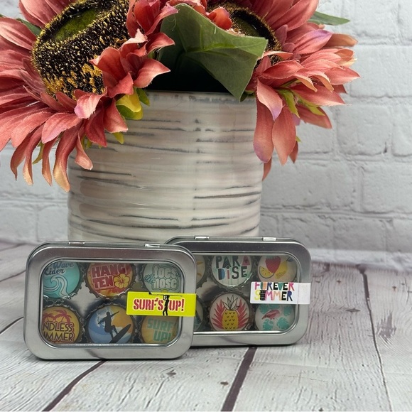 NWT boutique Colorful Summer-Themed Magnet Set surf's up forever summer - Picture 1 of 4